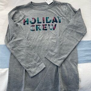 Crewcuts Festive Gray Long Sleeve Tee